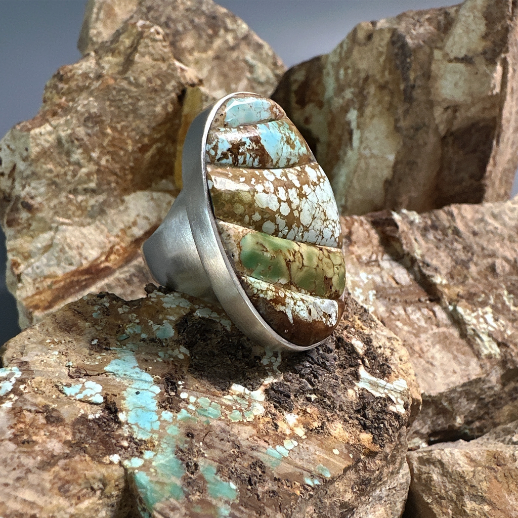 Heavy Duty Rings, Cerrillos Turquoise  Large Oval