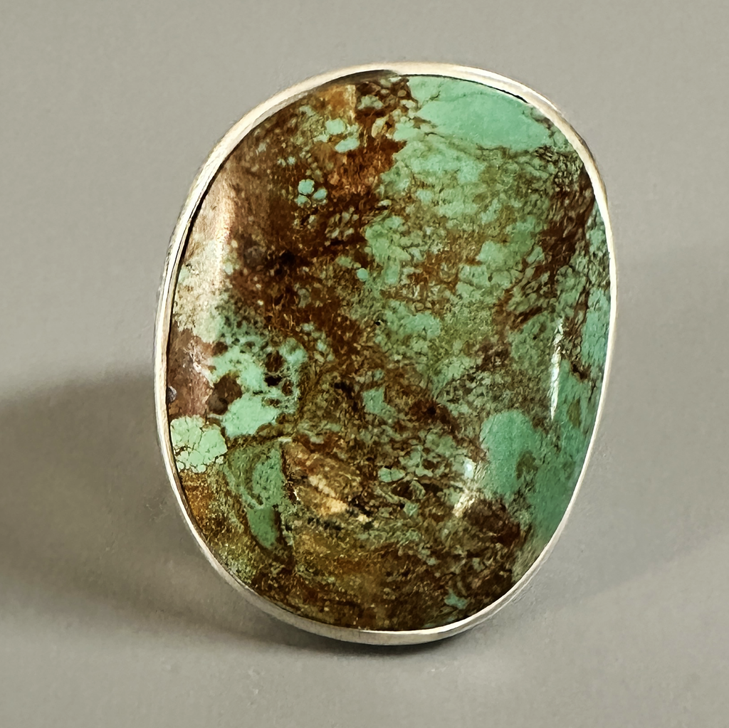 Saddle Rings, Tyrone Turquoise in Sterling