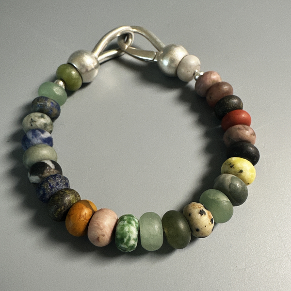 Bracelets, MultiGemstone Beads in Sterling