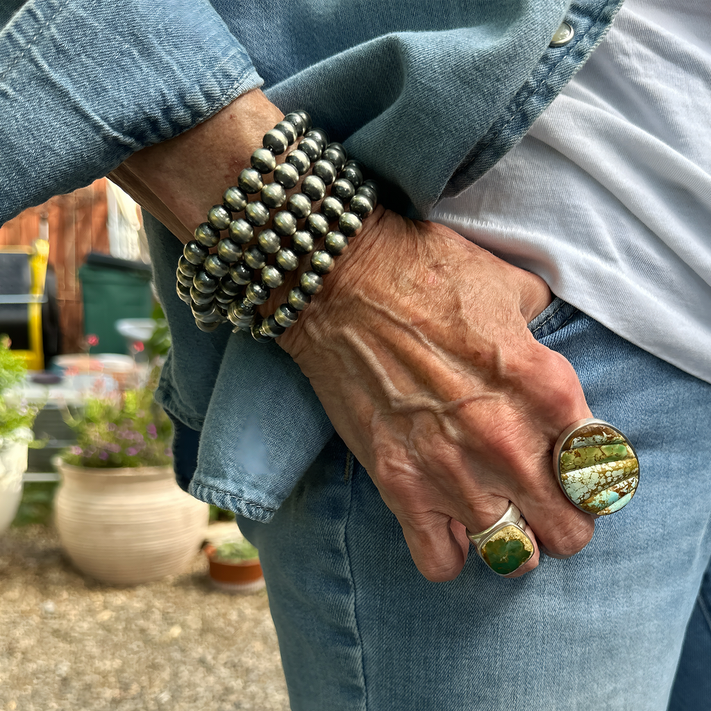 Bracelets, Spirit Beads Navajo Pearls in Sterling