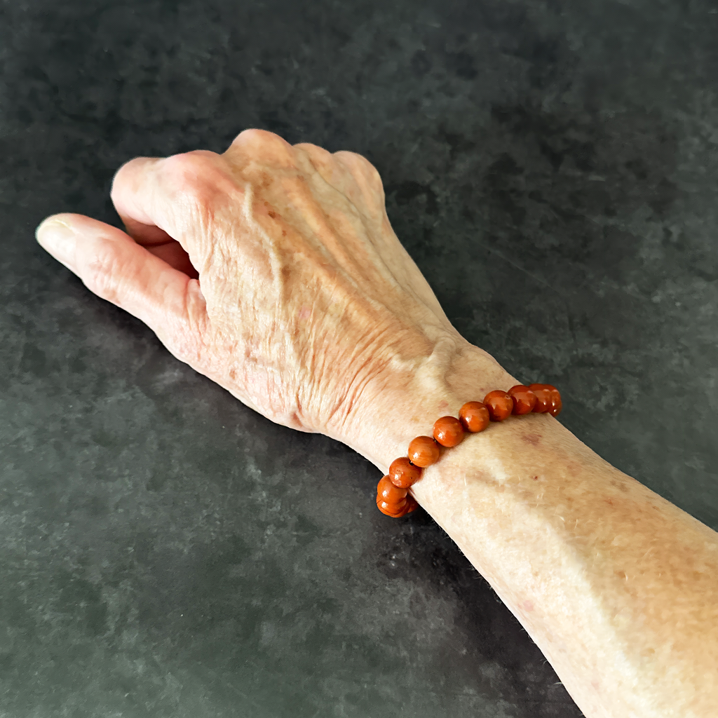 Bracelets, Spirit Beads Red Jasper in Sterling