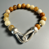 Bracelets, Yellow Jade Beads in Sterling